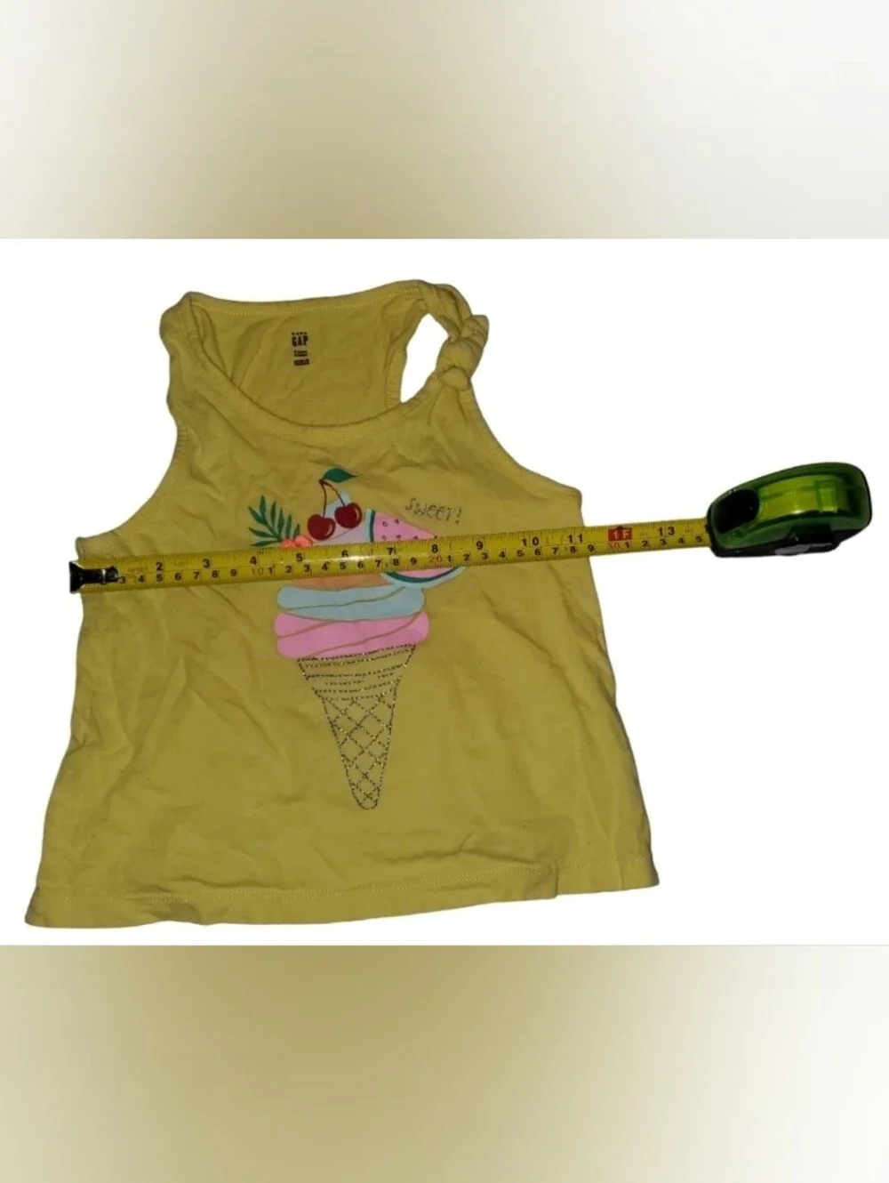 GAP Yellow Girls Ice Cream Graphic Tank